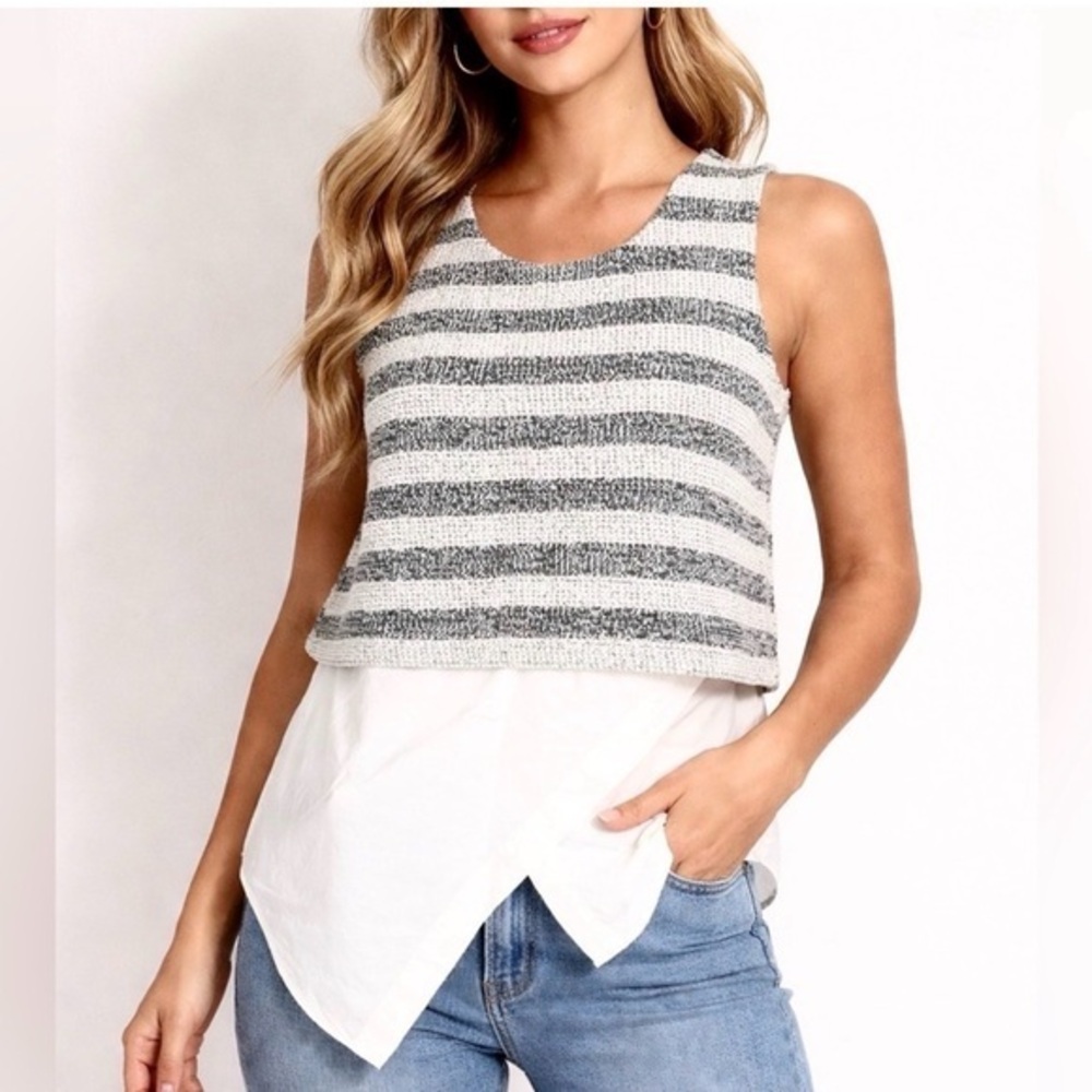 Derek Lam 10 Crosby Layered Sleeveless Blouse Size 6